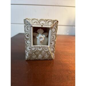 1993 Margaret Furlong 2.5" Angel With Wreath Christmas Holiday Ornament W/Box